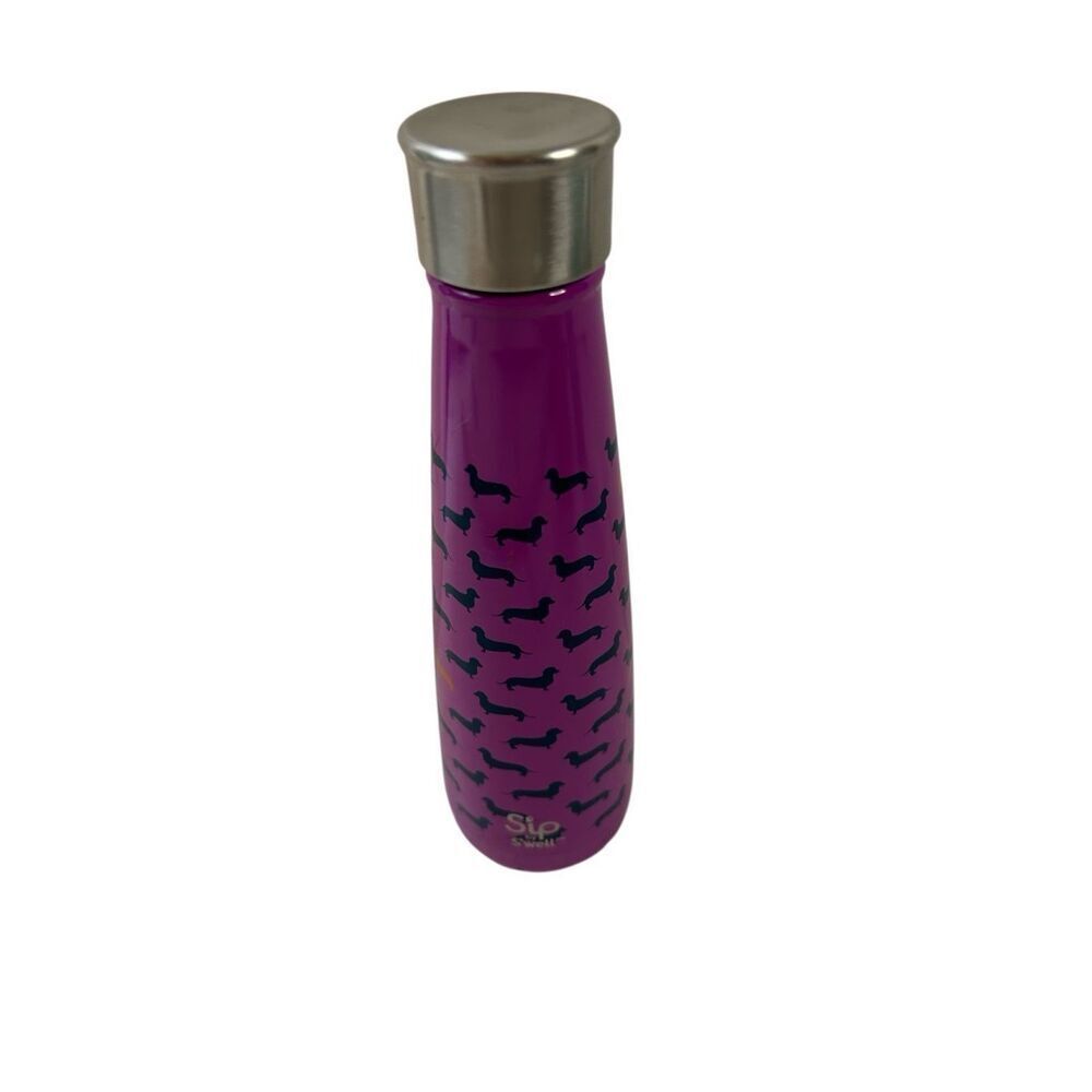 Sip Swell bottle stainless bottle‎ screw top purple dachshunds wiener dogs